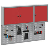 Tool Cabinet Set with Shelf 5 pcs Red Powder-Coated Steel 3321401