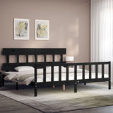 Bed Frame without Mattress Black 200x200 cm Solid Wood Pine 3193360