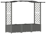 Raised Bed with Trellis and Roof Light Grey 164 x 40 x 142 cm 42032579