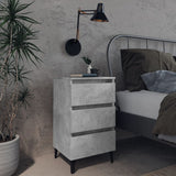 Bed Cabinet with Metal Legs Concrete Grey 40x35x69 cm 805913