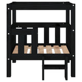 Dog Bed Black 65.5x50.5x70 cm Solid Wood Pine 822376