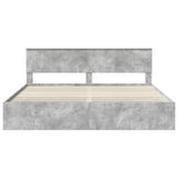 Bed Frame with Drawer Concrete Grey 200 x 200 cm Engineer Wood 3410675