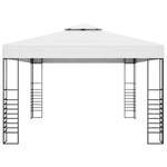 ZNTS Gazebo with LED String Lights 4x3x2.7 m White 3070307