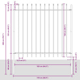 Garden Fence 7 pcs Grey 11.9 x 1.5 m Powder-coated Steel 3334132