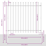 Garden Fence White 10.2 x 1.5 m Powder-coated steel 3334122