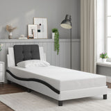Bed Frame without Mattress "Zadar" White and Black 90x190 cm Single Faux Leather 3208155