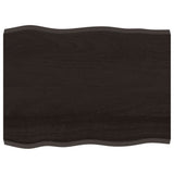 Table Top Dark Brown 80x60x cm Treated Solid Wood Live Edge 364011