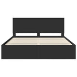 Bed Frame with Headboard Black 180 x 200 cm Solid Pine Wood 3409319