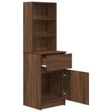 Bedside Cabinet Brown Oak 39x35x125 cm Engineered Wood 861316