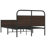 Bed Frame without Mattress 135x190 cm Brown Oak Engineered Wood 4100499