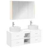 Bathroom Furniture Set 4 pcs White Engineered Wood and Glass 3406903