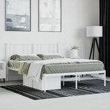 Metal Bed Frame without Mattress with Headboard White 120x190cm 352526