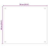 Kitchen Backsplash Black 70 x 60 cm Tempered Glass 249483