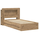 Bed Frame with Storage Artisan Oak 80 x 200 cm Engineered Wood 3433997