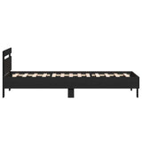 Bed Frame Black Oak 203 x 95 x 70 cm Engineered Wood 874114