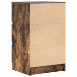 Bedside Cabinet with 3 Drawers Smoked Oak 39x35x65 cm 861345