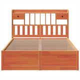 Bed Frame without Mattress Wax Brown 140x200 cm Solid Wood Pine 3323496