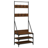 Clothes Rack with Shoe Storage Brown Oak 70x40x184 cm 837846