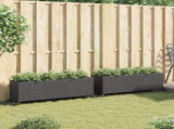 Garden Planters with Wheels 2 pcs Black 107x32x38 cm Poly Rattan 3210525