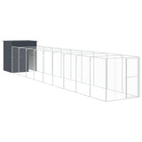 Dog House with Run Anthracite 165x1067x181 cm Galvanised Steel 3189102