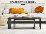 Coffee Tables Set of 2, Industrial Nest of Tables with Metal Frame for Living Room Bedroom, Dark T3398P377954