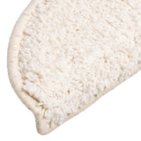 Stair Mats 15 pcs 56x17x3 cm White Half Round 133898