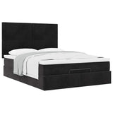 Ottoman Bed with Mattresses Black 140x200cm Velvet 3313405