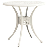 ZNTS Garden Table White 78x78x72 cm Cast Aluminium 315584