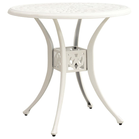 ZNTS Garden Table White 78x78x72 cm Cast Aluminium 315584