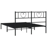 Metal Bed Frame without Mattress with Headboard Black 120x200cm 355461