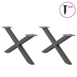 ZNTS Coffee Table Legs X-Shaped 2 pcs Anthracite 70x cm Steel 4012886