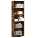 Bookcase Smoked Oak 60x24x176 cm Engineered Wood 857825