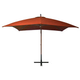 Hanging Garden Parasol with Pole Terracotta 3x3 m Solid Fir Wood 313777