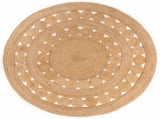 Area Rug Braided Design Jute 180 cm Round 343590
