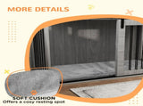 PawHut 46.46'' Dog Crate Furniture with Removable Cushion & Security Latch for Extra Large Dogs T3398P549105