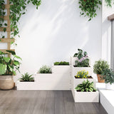 Garden Planter 4-Tier 80.5x79x36 cm White Solid Wood Pine 825318