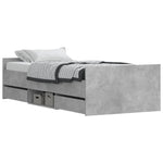 ZNTS Bed Frame without Mattress Concrete Grey 100x200 cm 3203799