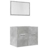 2 Piece Bathroom Furniture Set Concrete Grey Engineered Wood 856373