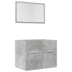ZNTS 2 Piece Bathroom Furniture Set Concrete Grey Engineered Wood 856373