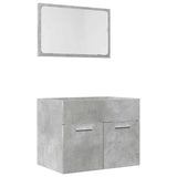 ZNTS 2 Piece Bathroom Furniture Set Concrete Grey Engineered Wood 856373