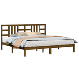 Bed Frame without Mattress Honey Brown 200x200 cm Solid Wood 3105428