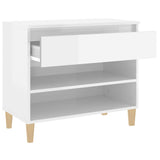 Shoe Cabinet High Gloss White 70x36x60 cm Engineered Wood 819758