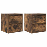 ZNTS Wall-mounted Bedside Cabinets 2 pcs Smoked Oak 38x34x40 cm 861256