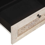 TV Cabinet Bleached White 80 x 33 x 46 cm Solid Mango Wood 4018133