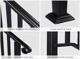 Matte Black Outdoor 4 Level Iron Handrail 56957768