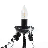 Chandelier with Beads Black 8 x E14 Bulbs 281605