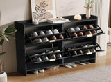 Modern Shoe Cabinet with 4 Flip Drawers, Freestanding Shoe Rack with Open Shelves, Suitable for N896P457053S
