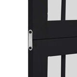 Room Divider 4 Panels Black Solid Wood Paulownia 358771