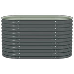 Garden Raised Bed 160x80x81 cm Galvanised Steel Grey 45524