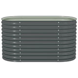 Garden Raised Bed 160x80x81 cm Galvanised Steel Grey 45524